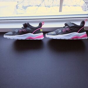 Puma Kids Black and Pink Athletic Sneakers